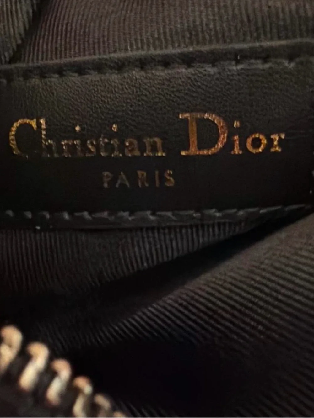 Dior Black and Cream Logo Jacquard Zip Wallet